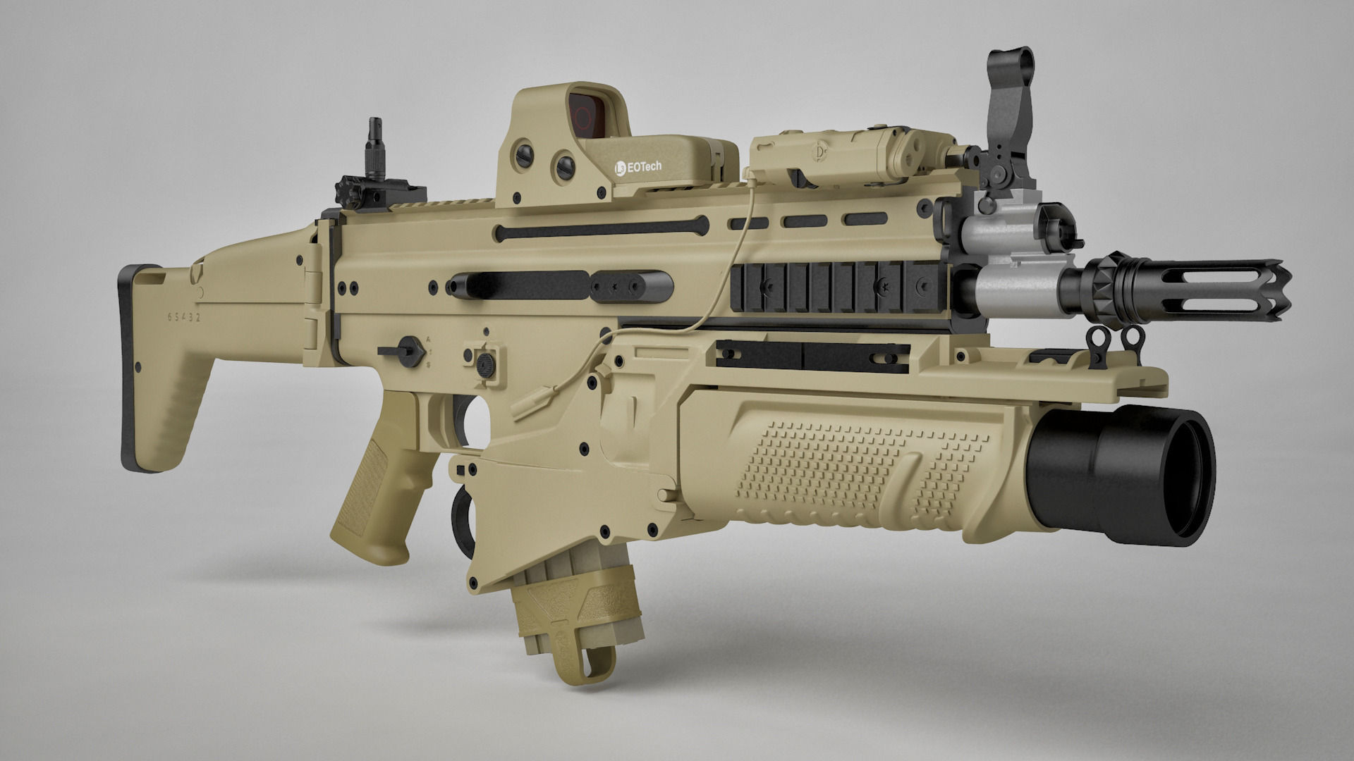 Combat Assault Rifle FN SCAR-H 3D model_4