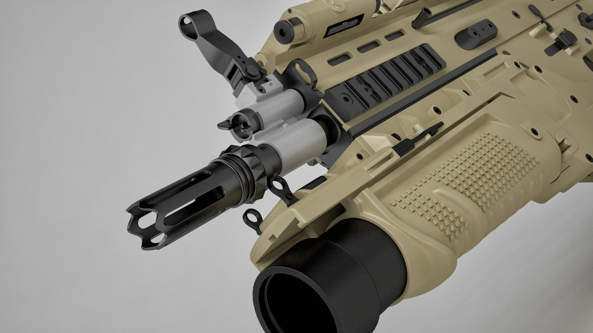 Combat Assault Rifle FN SCAR-H 3D model_13
