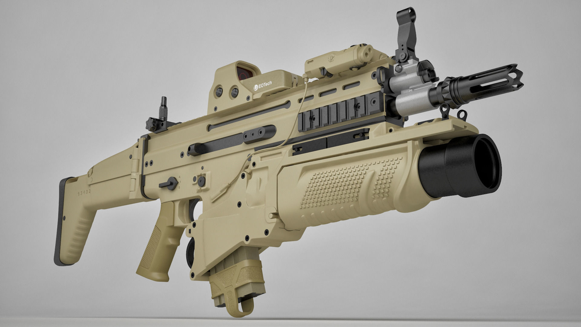 Combat Assault Rifle FN SCAR-H 3D model_2