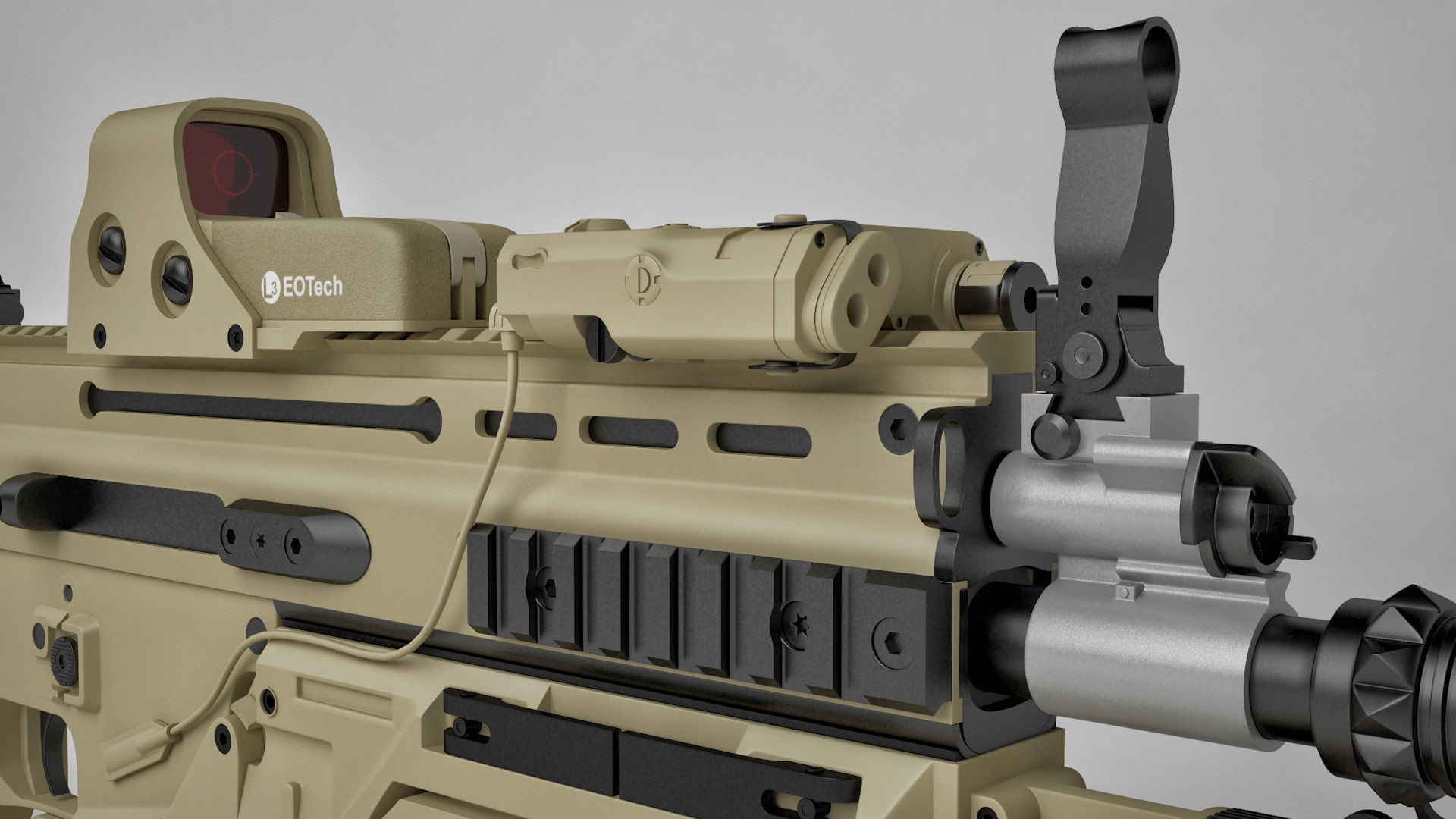 Combat Assault Rifle FN SCAR-H 3D model_12