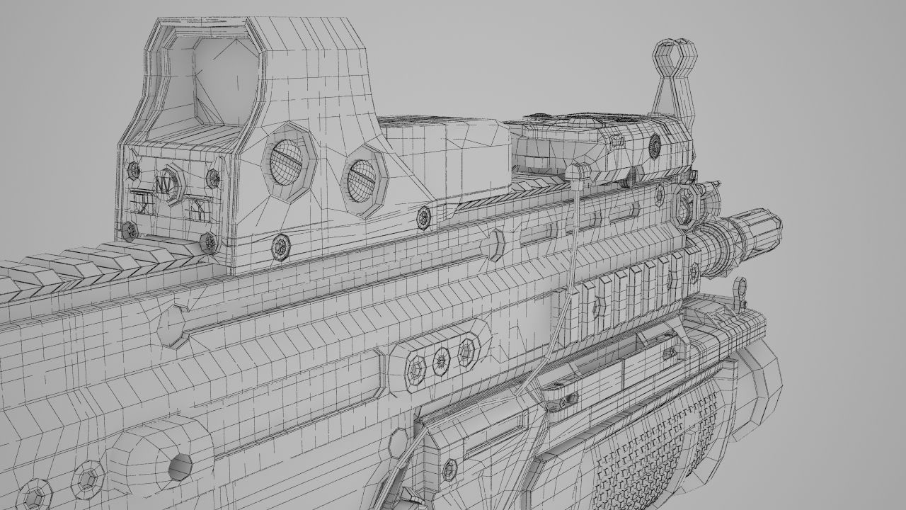 Combat Assault Rifle FN SCAR-H 3D model_23