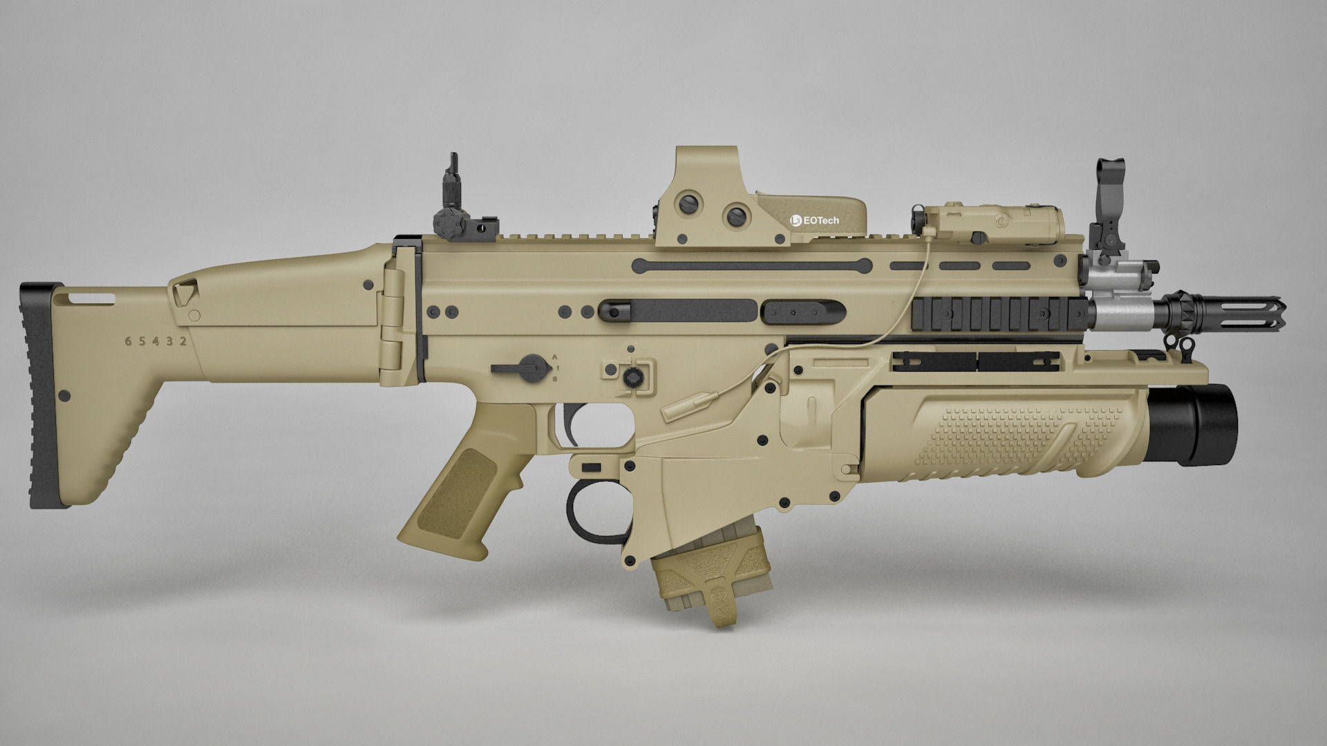 Combat Assault Rifle FN SCAR-H 3D model_6