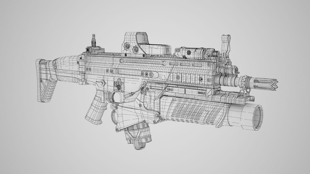 Combat Assault Rifle FN SCAR-H 3D model_26