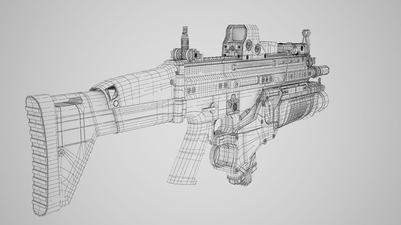 Combat Assault Rifle FN SCAR-H 3D model_27
