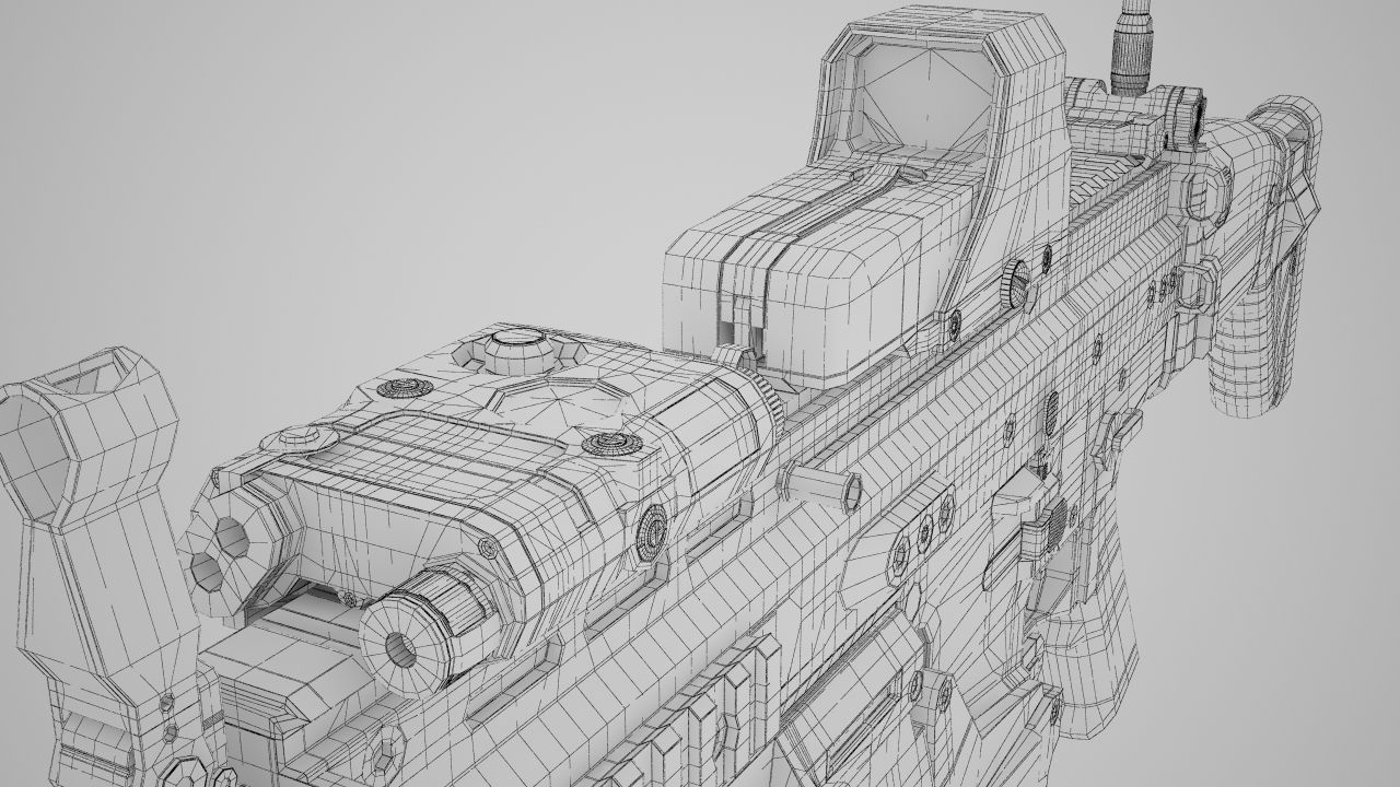 Combat Assault Rifle FN SCAR-H 3D model_24