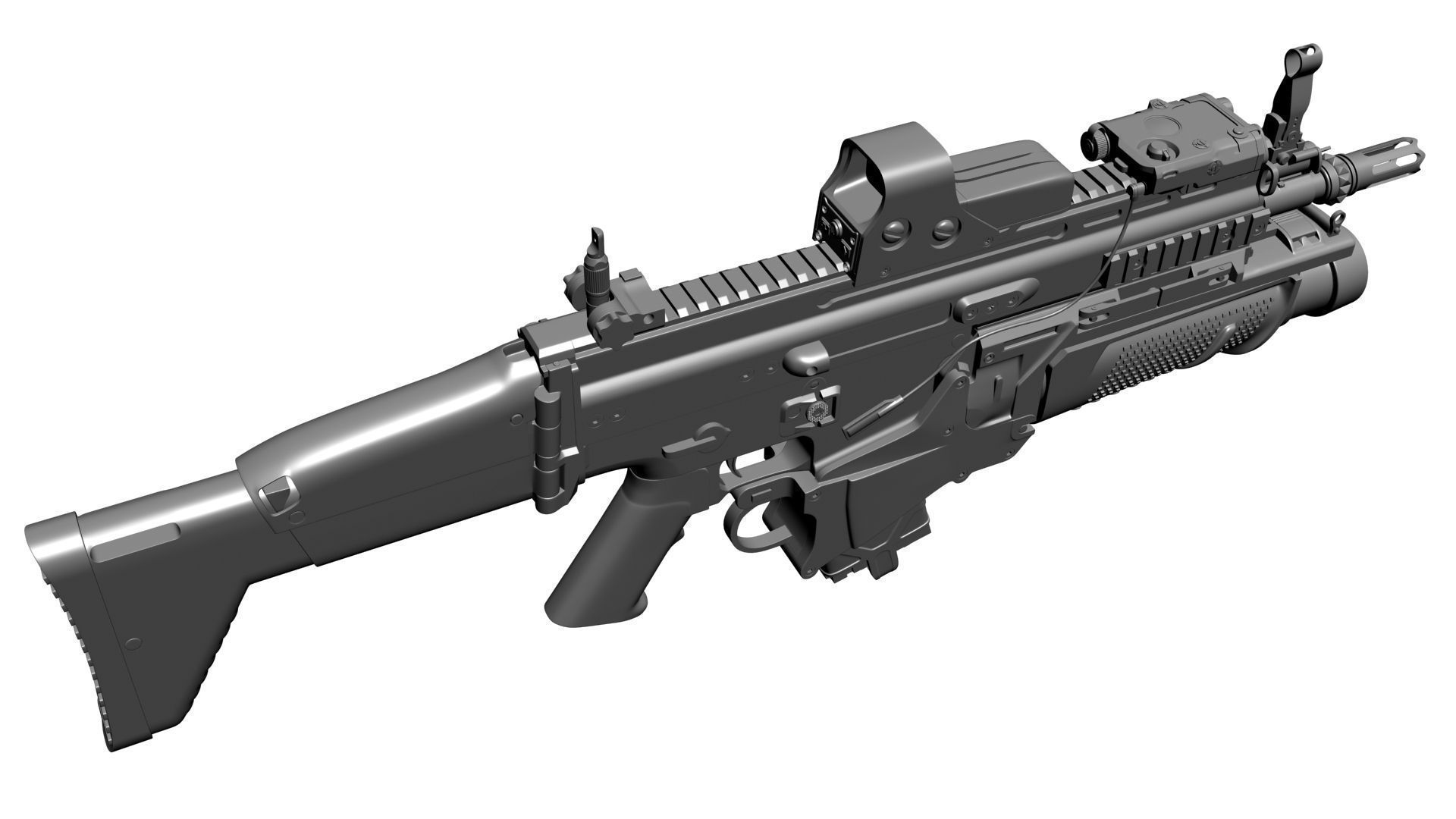 Combat Assault Rifle FN SCAR-H 3D model_20