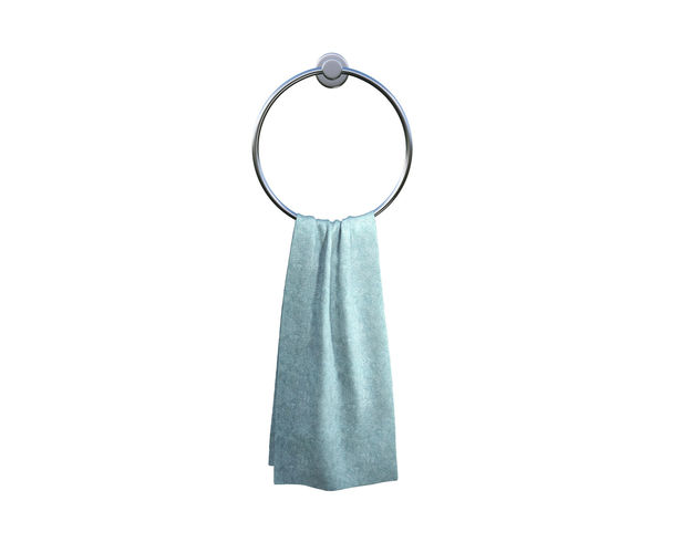 Round Towel Holder with Towel 3D model