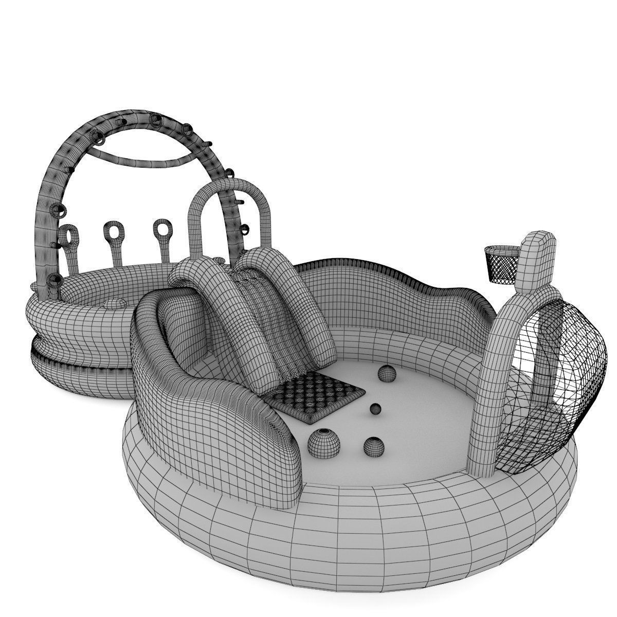 inflatable pool kid 3D model_4