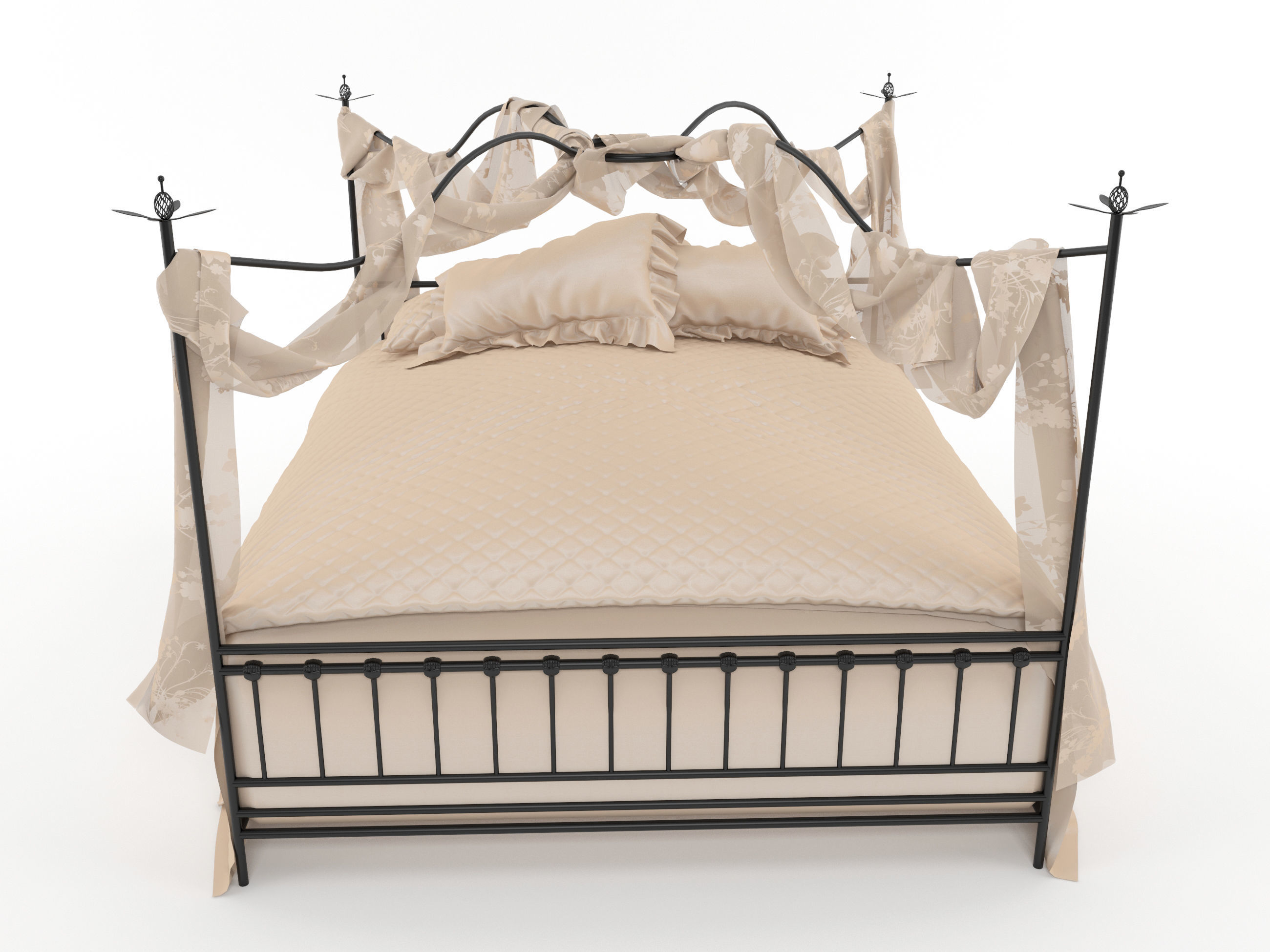 classic bed 3D model_1