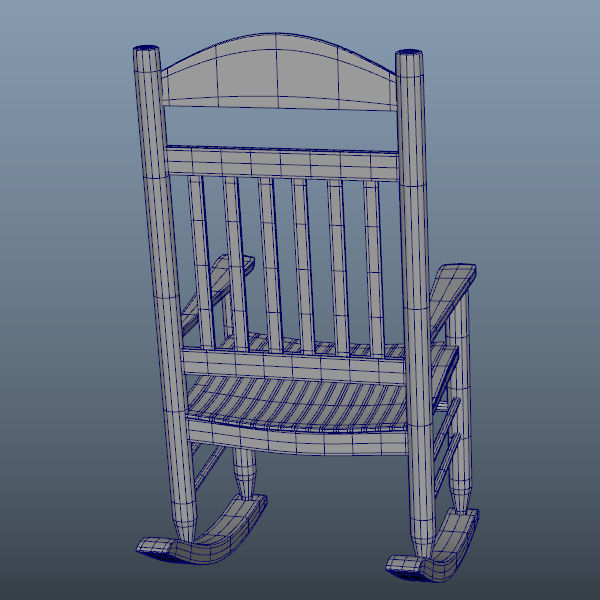 Rocking chair 3D model_7