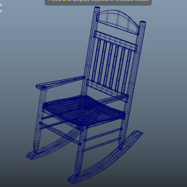 Rocking chair 3D model_6