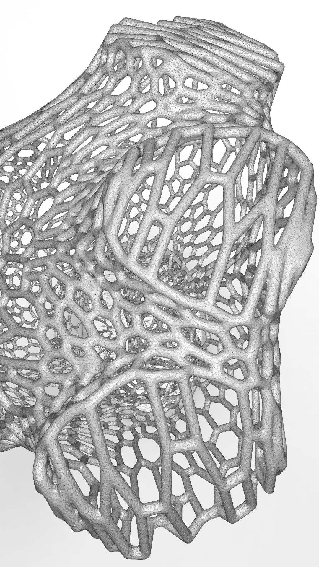 Female body mesh bust 3D print model_6