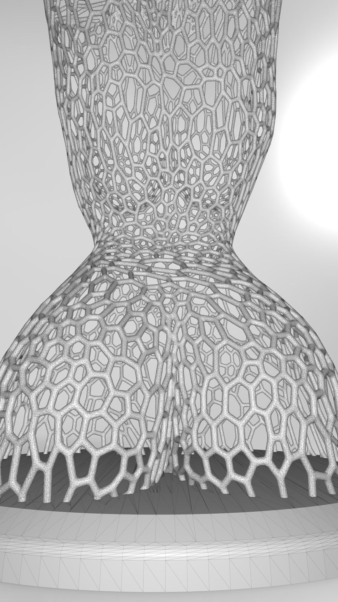 Female body mesh bust 3D print model_4