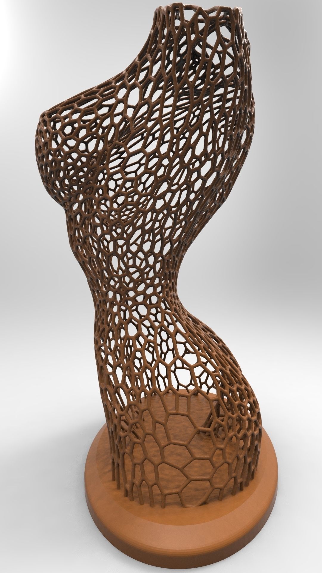 Female body mesh bust 3D print model_1
