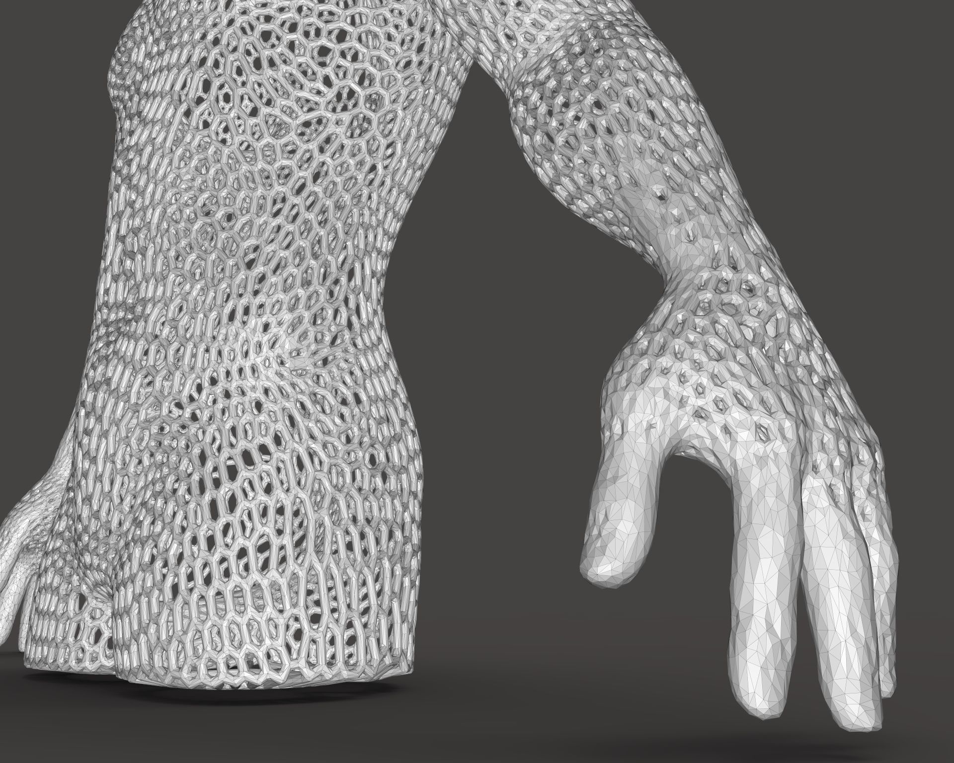 Male body mesh bust  3D print model_8
