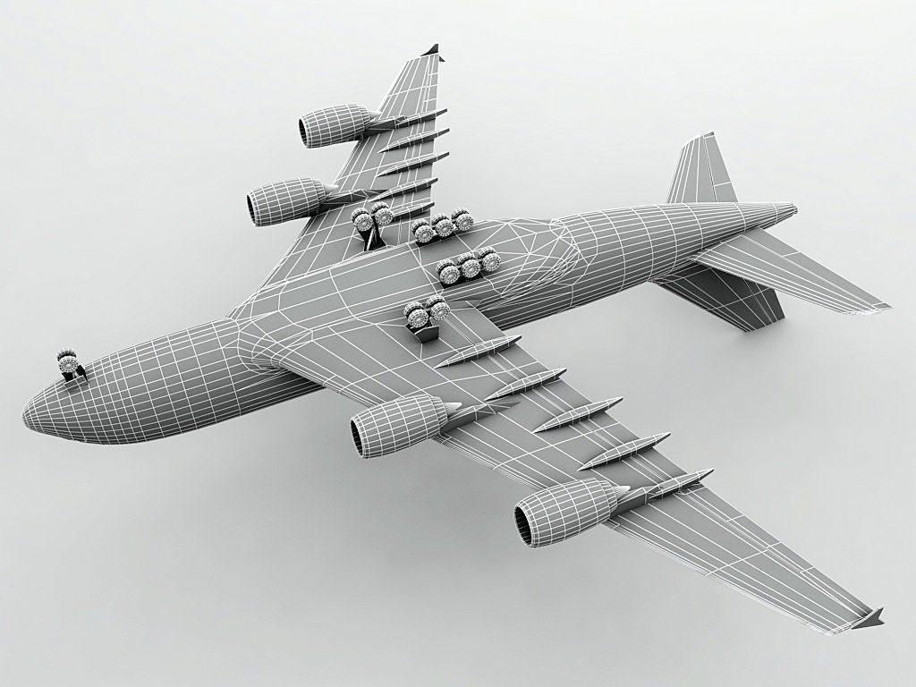 Airbus A380 Airliner - Emirates Low-poly 3D model_3