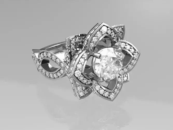 Lotus engagement ring