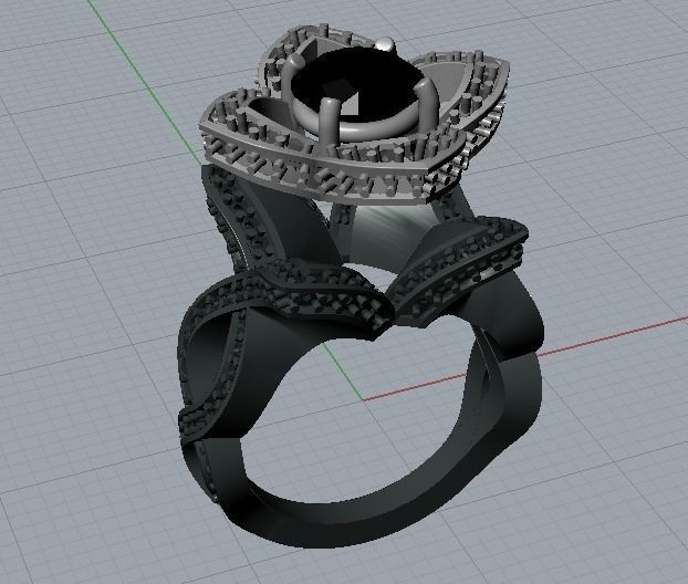 Lotus engagement ring 3D print model_5