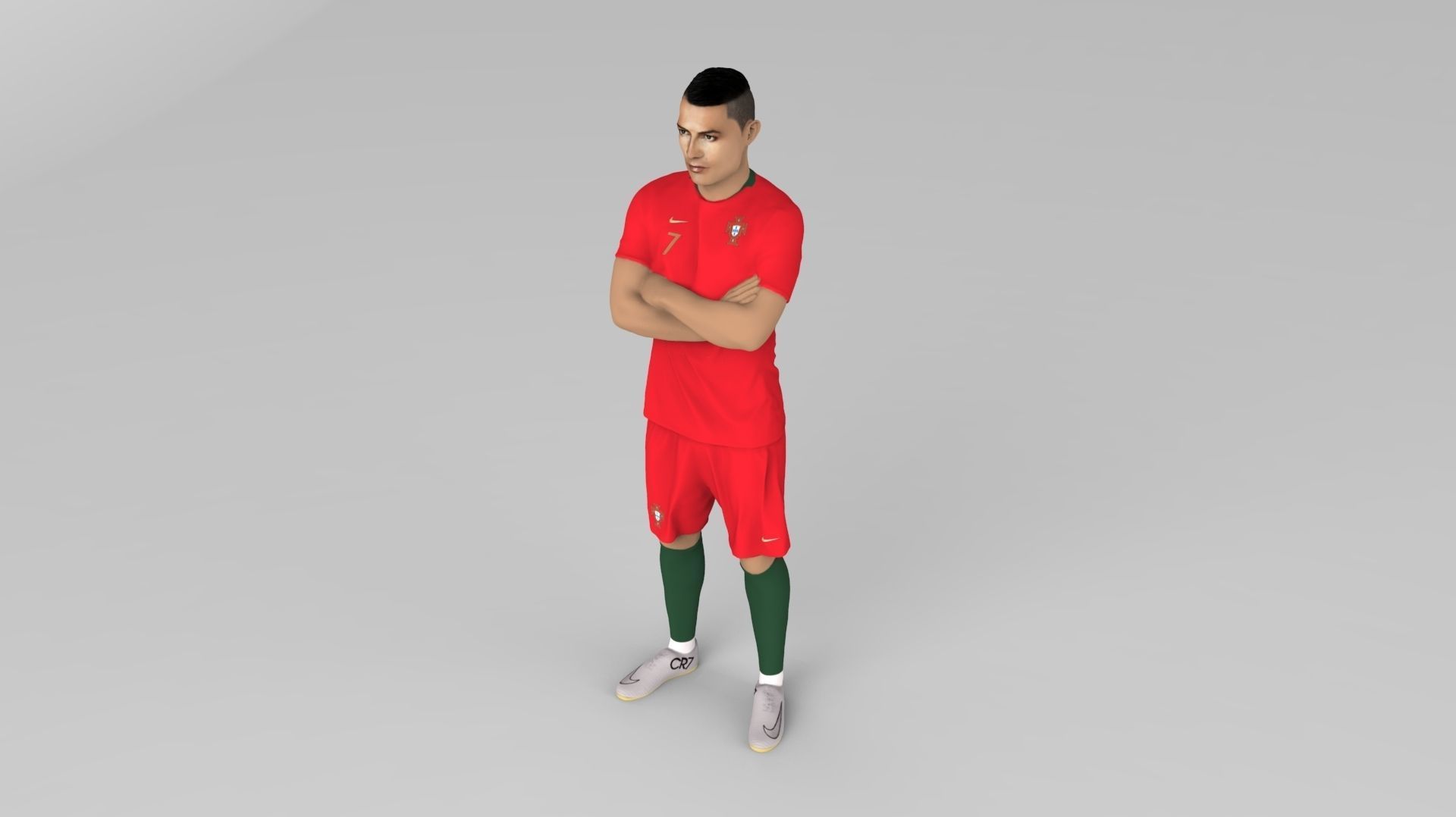 Cristiano Ronaldo Portugal ready for full color 3D printing 3D print model_11