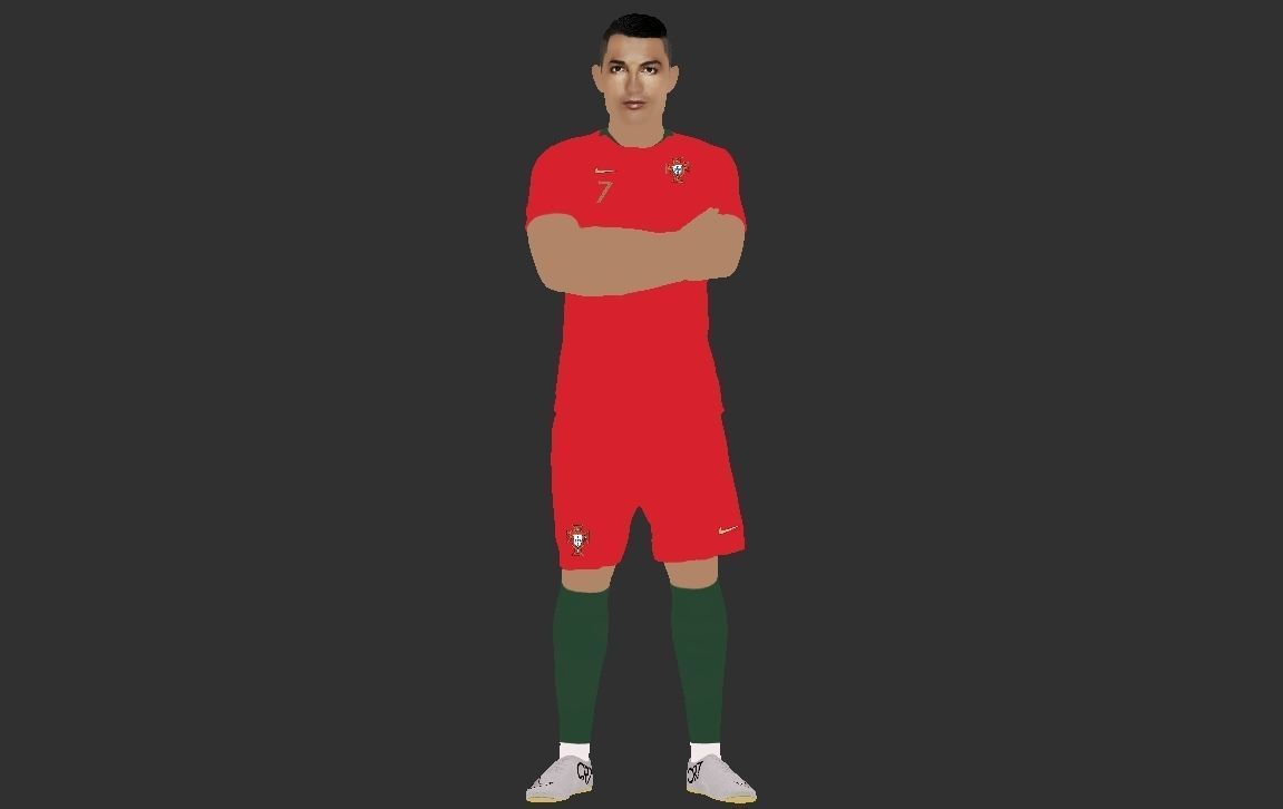 Cristiano Ronaldo Portugal ready for full color 3D printing 3D print model_24