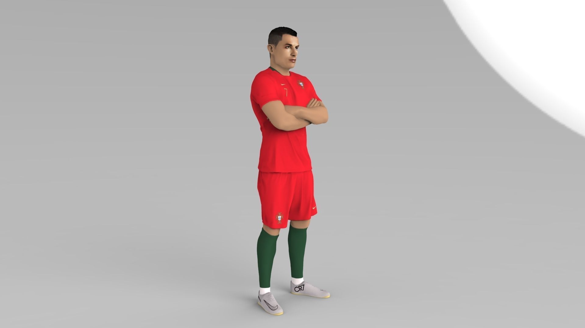 Cristiano Ronaldo Portugal ready for full color 3D printing 3D print model_9