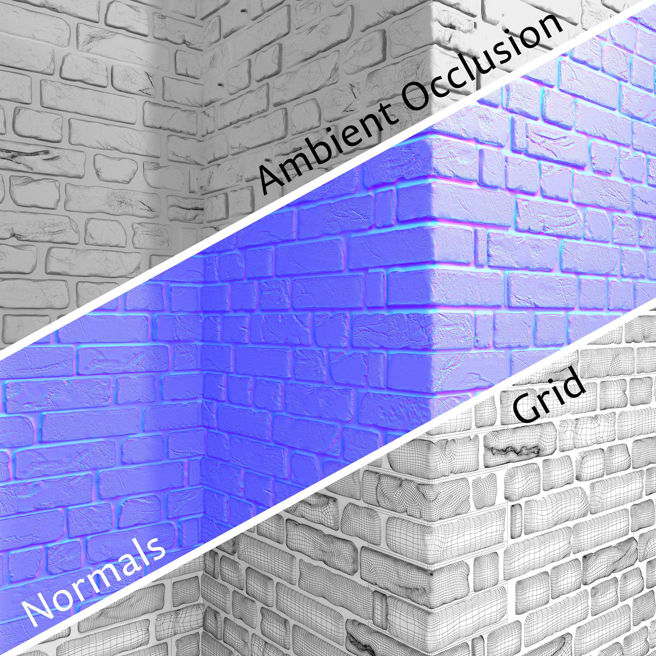 Bricks with corners 3D model_1