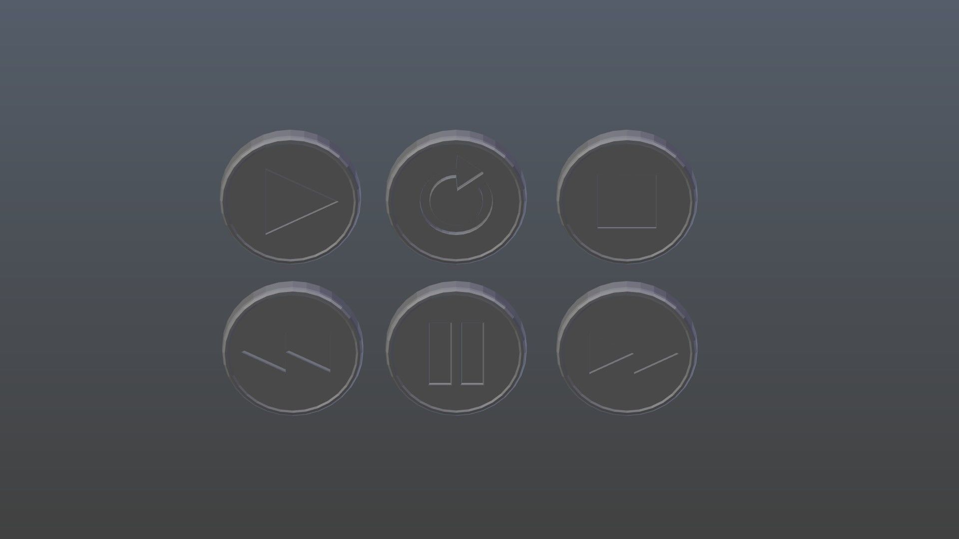 Low poly player buttons Low-poly 3D model_6