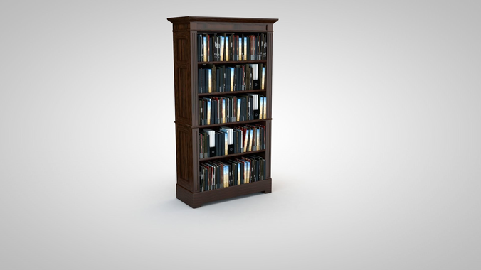 Bookcase tall with books
