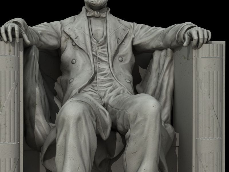 Low-Poly - Abraham Lincoln Memorial Low-poly 3D model_6
