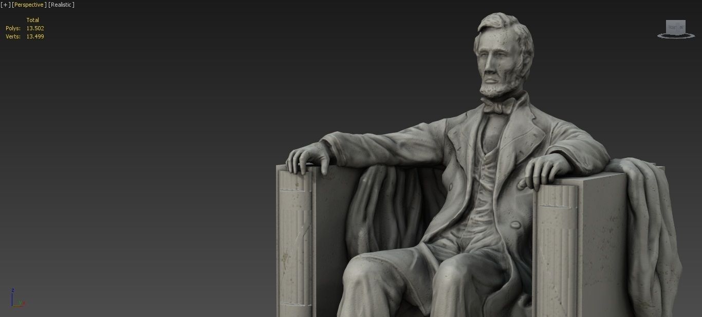 Low-Poly - Abraham Lincoln Memorial Low-poly 3D model_1