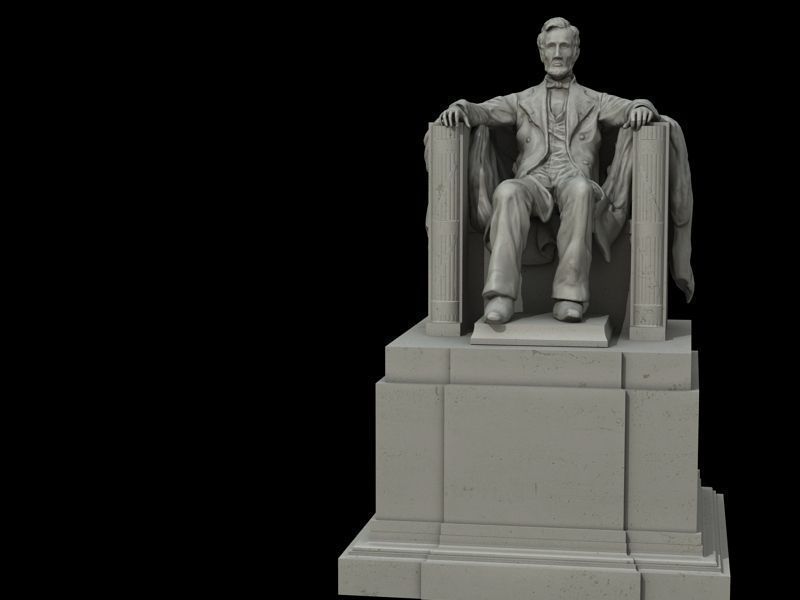 Low-Poly - Abraham Lincoln Memorial Low-poly 3D model_9