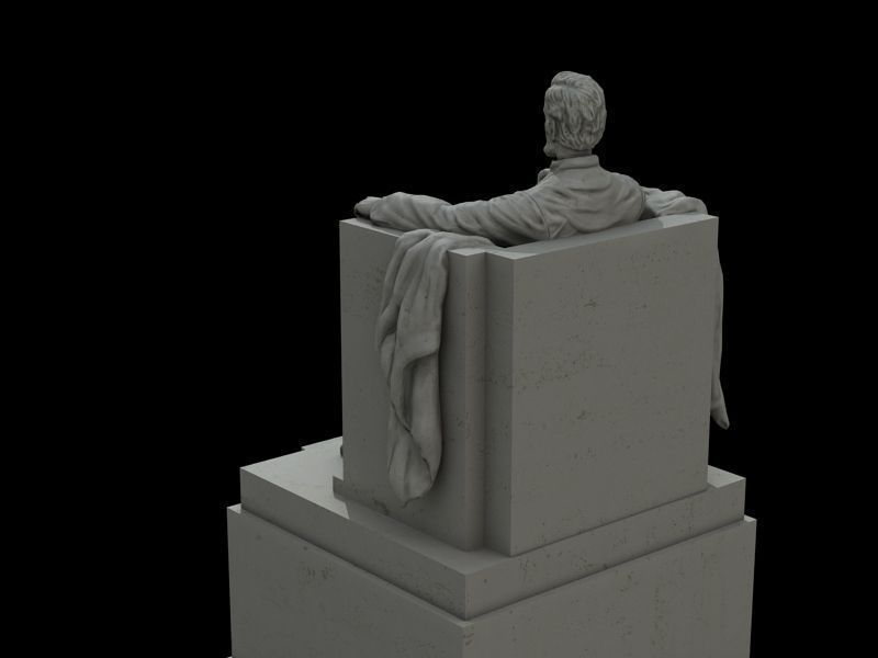 Low-Poly - Abraham Lincoln Memorial Low-poly 3D model_4