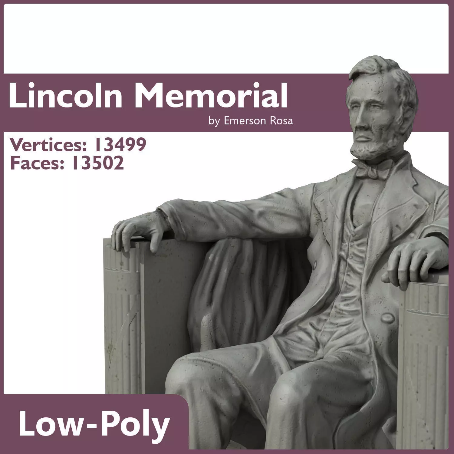 Low-Poly - Abraham Lincoln Memorial Low-poly 3D model_0