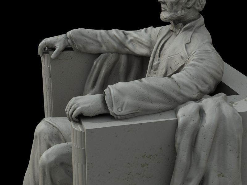 Low-Poly - Abraham Lincoln Memorial Low-poly 3D model_5