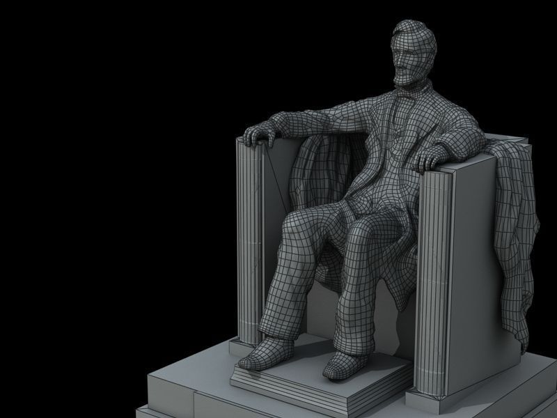Low-Poly - Abraham Lincoln Memorial Low-poly 3D model_2