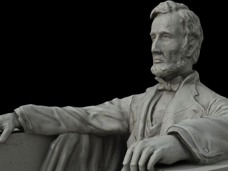 Low-Poly - Abraham Lincoln Memorial Low-poly 3D model_8
