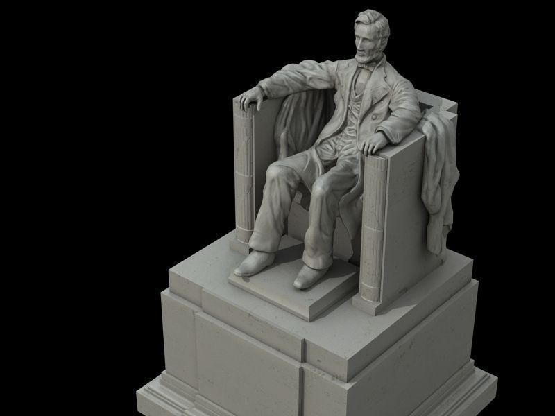Low-Poly - Abraham Lincoln Memorial Low-poly 3D model_3