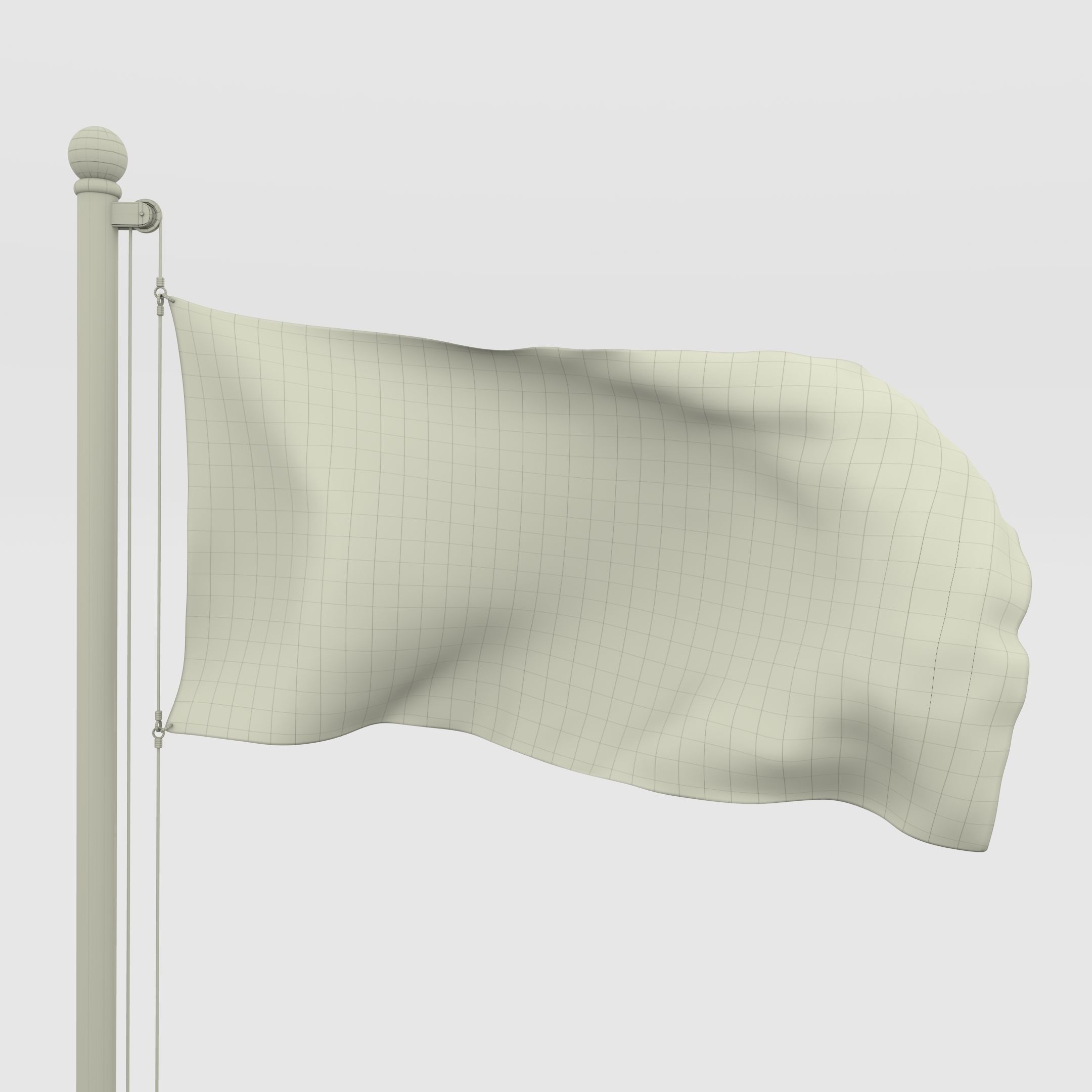 Animated Catalonia Flag Low-poly 3D model_3