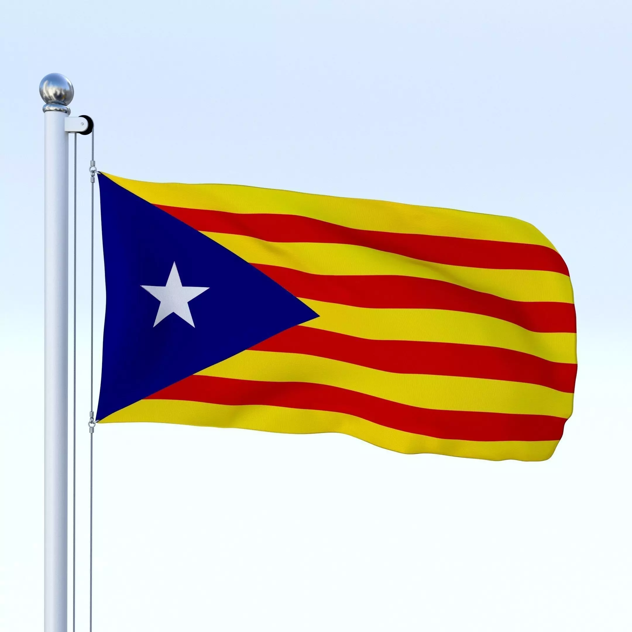 Animated Catalonia Flag Low-poly 3D model_0
