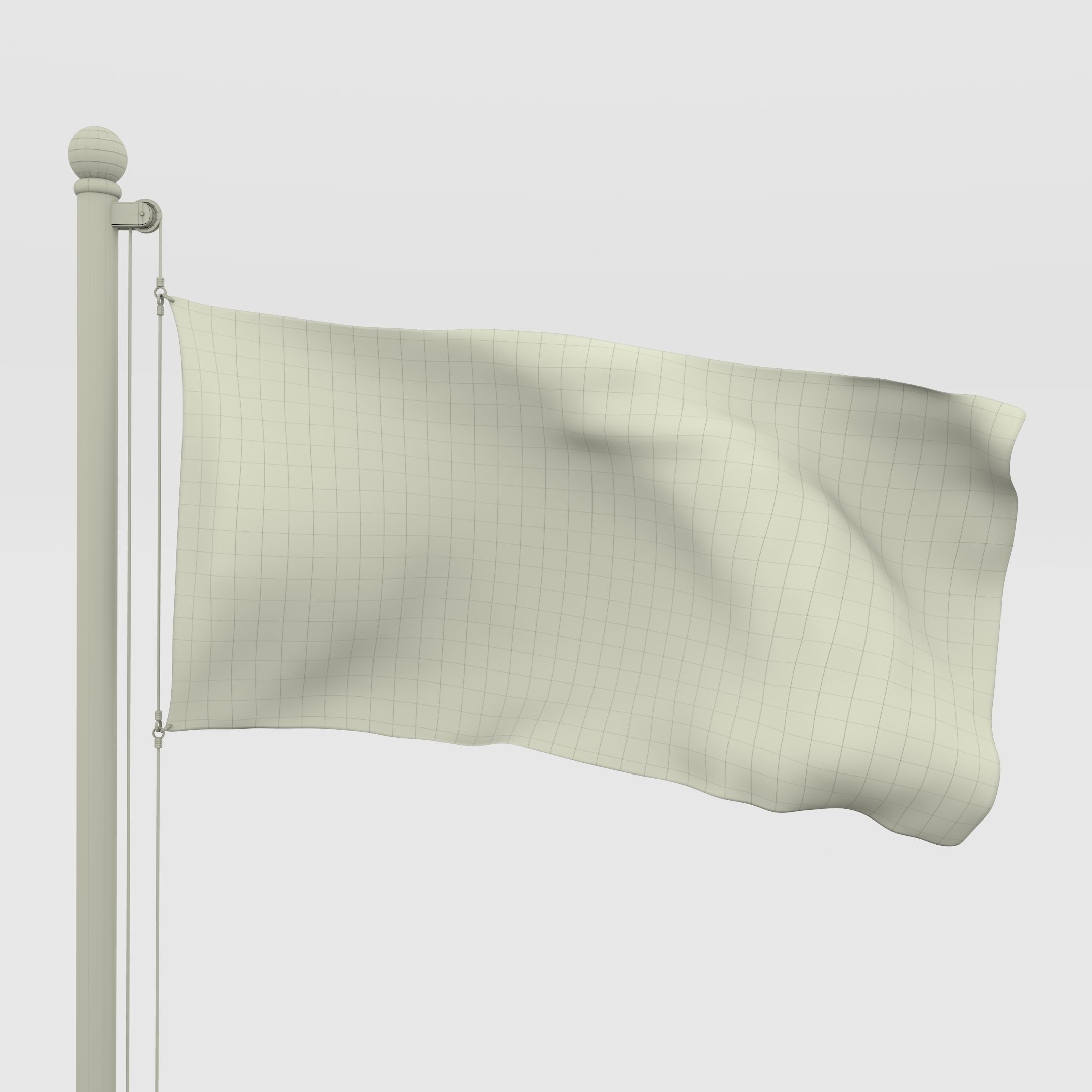 Animated Catalonia Flag Low-poly 3D model_6