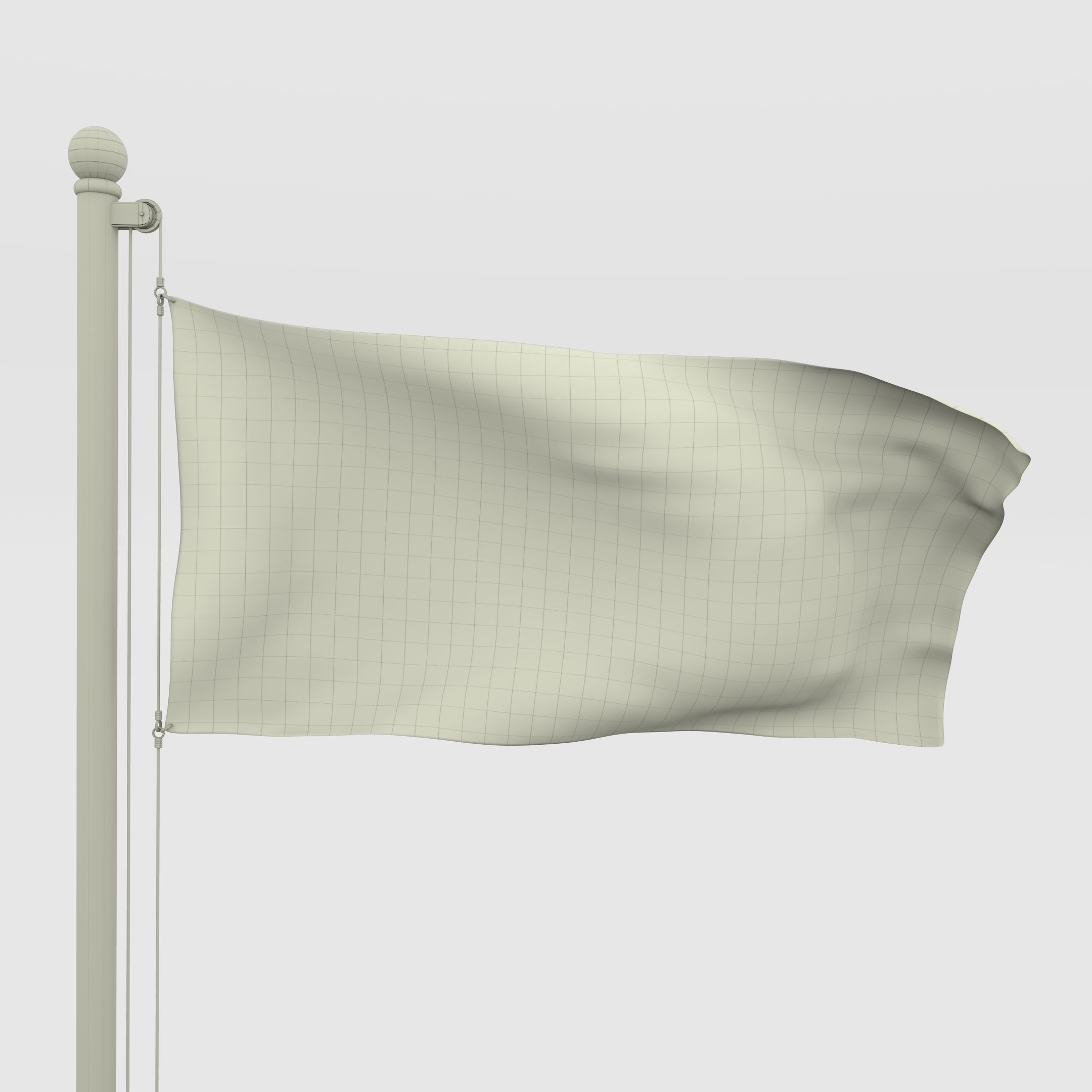 Animated Catalonia Flag Low-poly 3D model_4