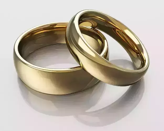 Classic wedding rings Free 3D print model