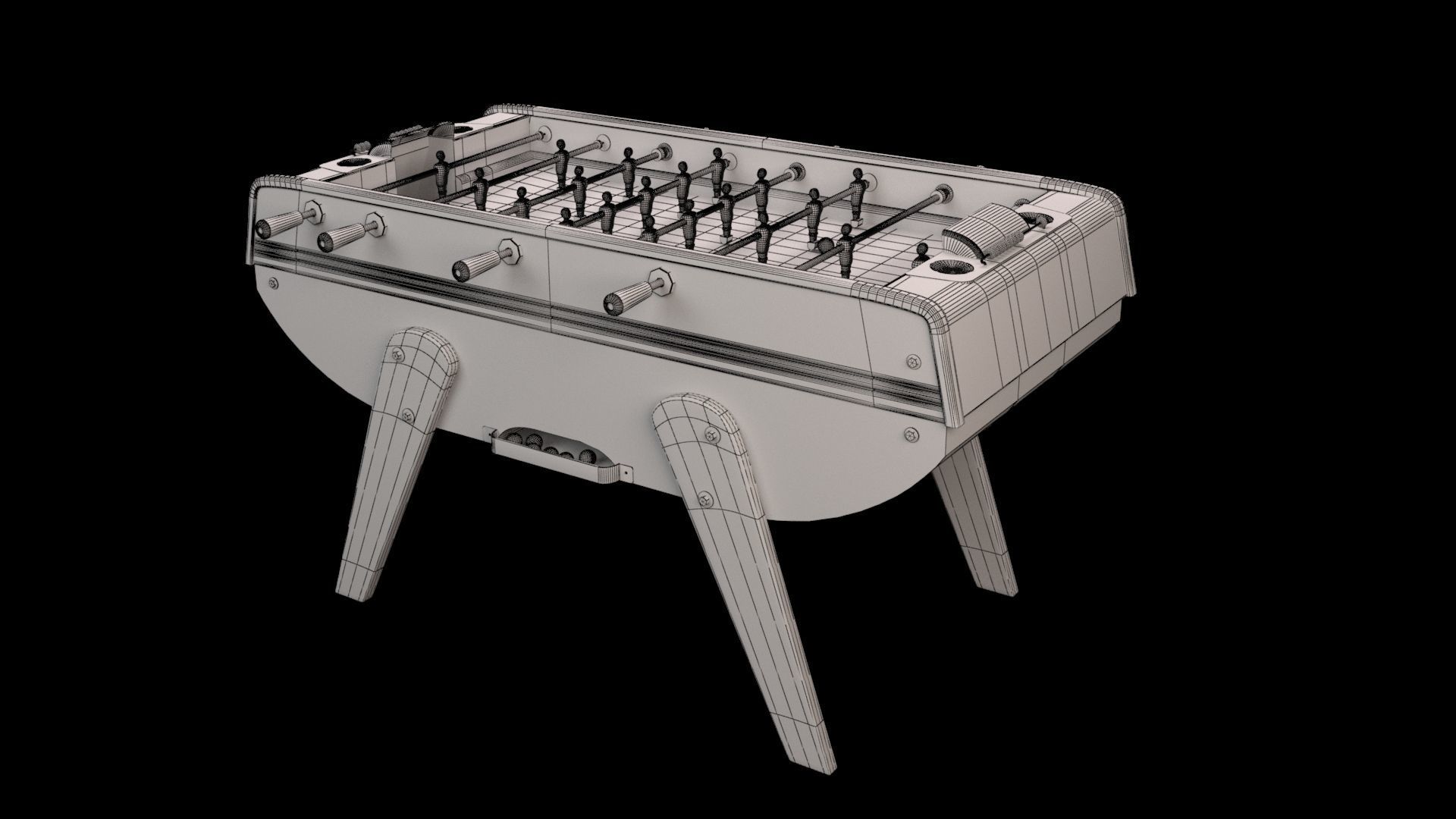 Table Football game - Babyfoot - 3D model_11