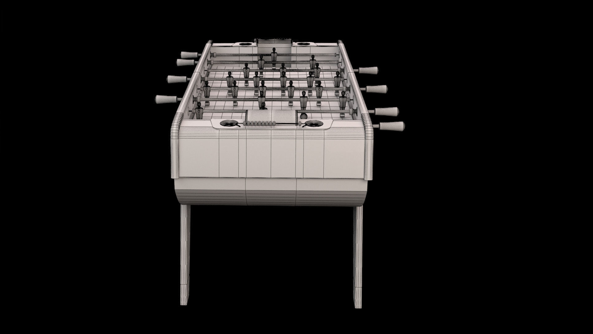 Table Football game - Babyfoot - 3D model_10