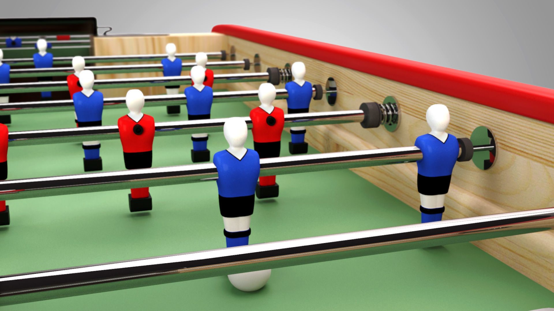Table Football game - Babyfoot - 3D model_4