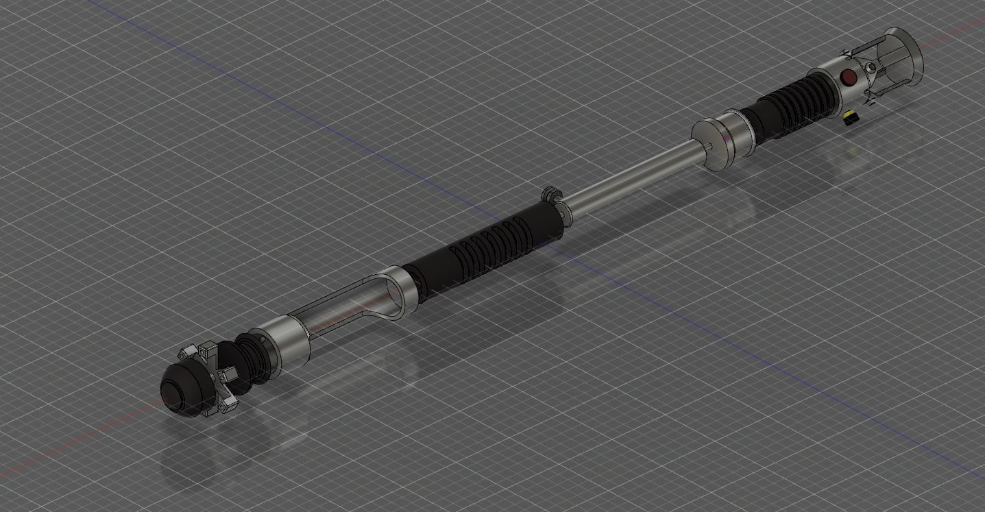 Obi-Wan Episode I Lightsaber 3D print model_6