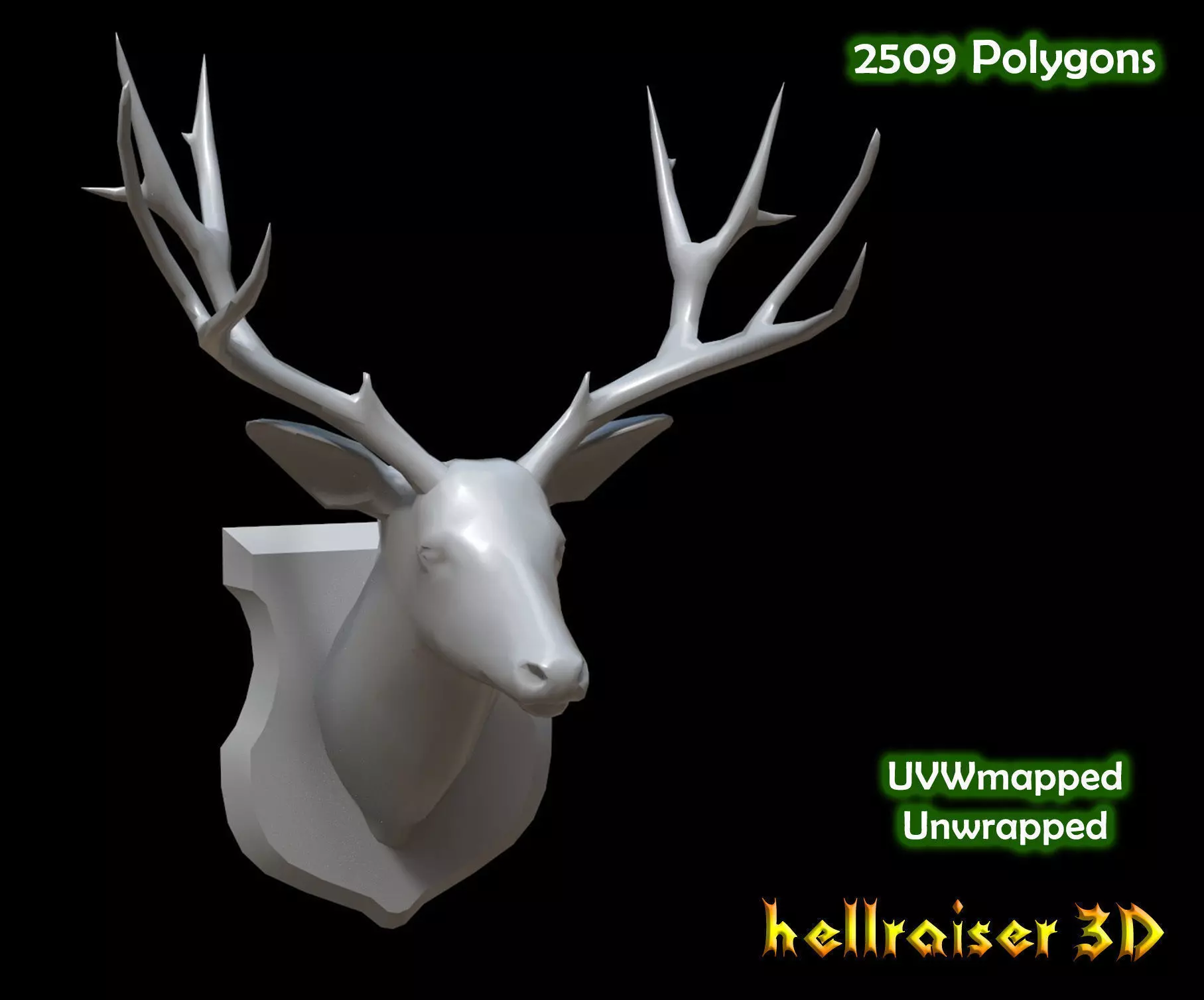 Deer Head Low-poly 3D model
