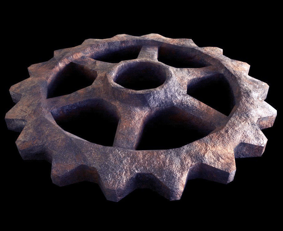 Gears - PBR - Textured Low-poly 3D model_1