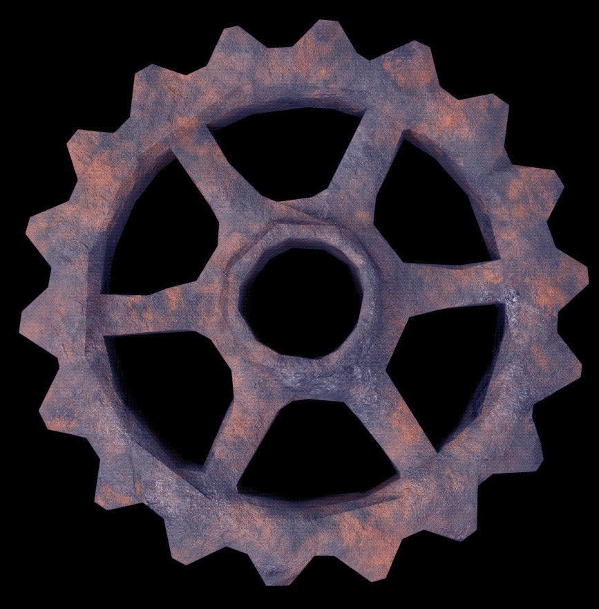 Gears - PBR - Textured Low-poly 3D model_2