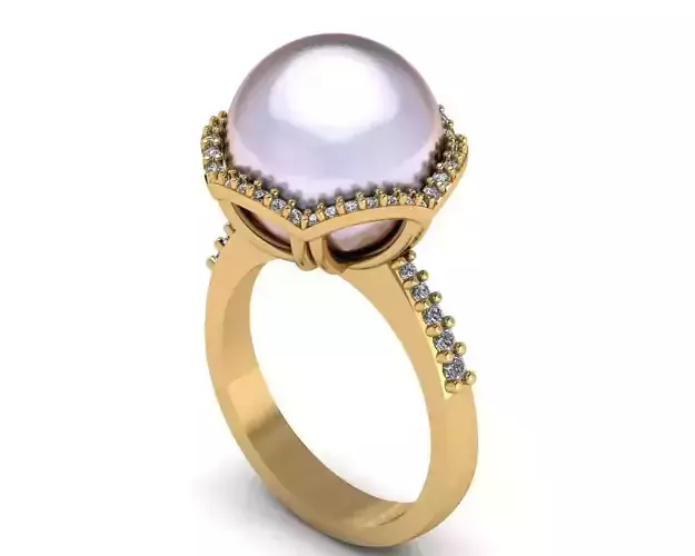 Pearl with Diamond Ring